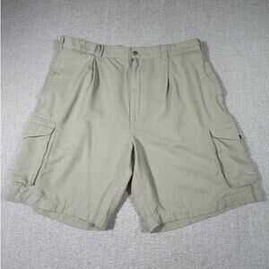 Paradise Cove Men 38 Khaki Silk Resort Lightweight Summer Casual Pull On Shorts
